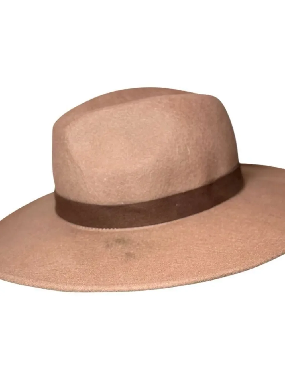 Free People Beaumont Suede Band Felt Fedora Hat One Size Beige Brown